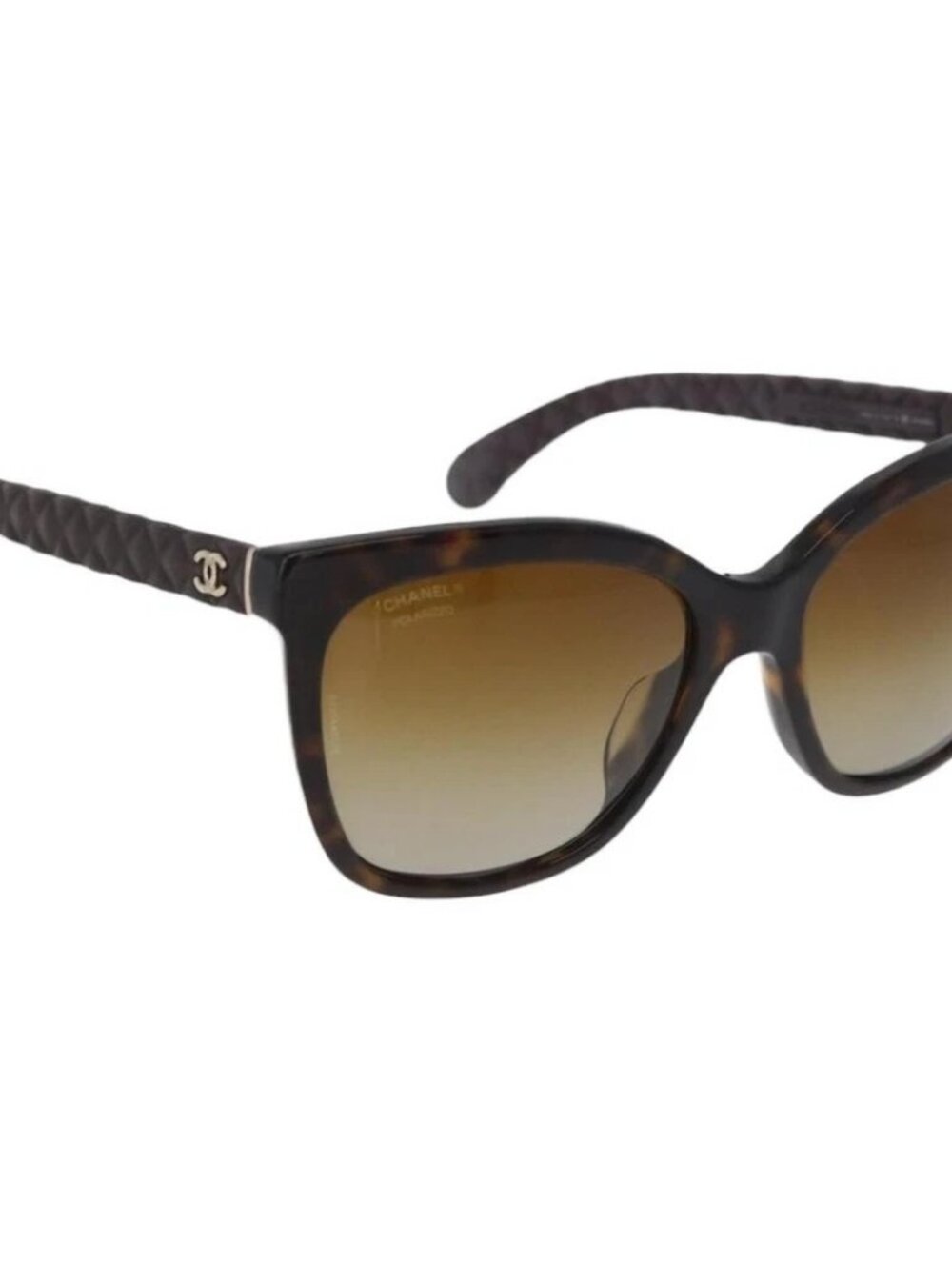 CHANEL Sunglasses metal Brown CC Auth yk20427